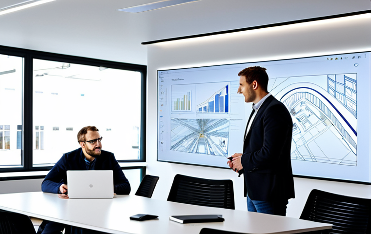 **

"A modern office space in Germany, showcasing a team of engineers collaborating on a noise reduction project. They are reviewing BIM models on a large screen, with acoustic panels visible in the background. The atmosphere is collaborative and innovative.  Include elements representing sustainable building practices.  Focus on professional attire and a clean, well-lit environment.  High quality, realistic rendering, emphasizing technological advancement and teamwork. Safe for work, appropriate content, fully clothed, professional."

**