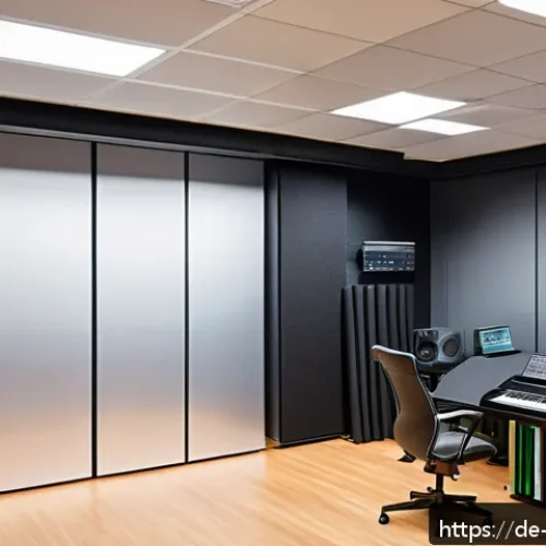 Home 30 소음진동 측정의 정확도를 높이는 방법 - A professional sound measurement laboratory setup in a modern German acoustic testing room, featurin...