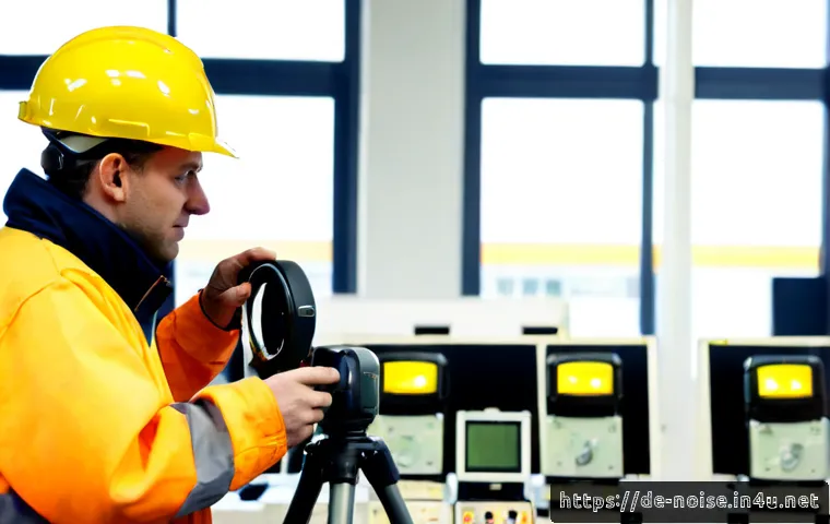 소음진동 자격증의 취업 시장 전망 - Photorealistic German environmental acoustics engineer in safety helmet and high-visibility work jac...